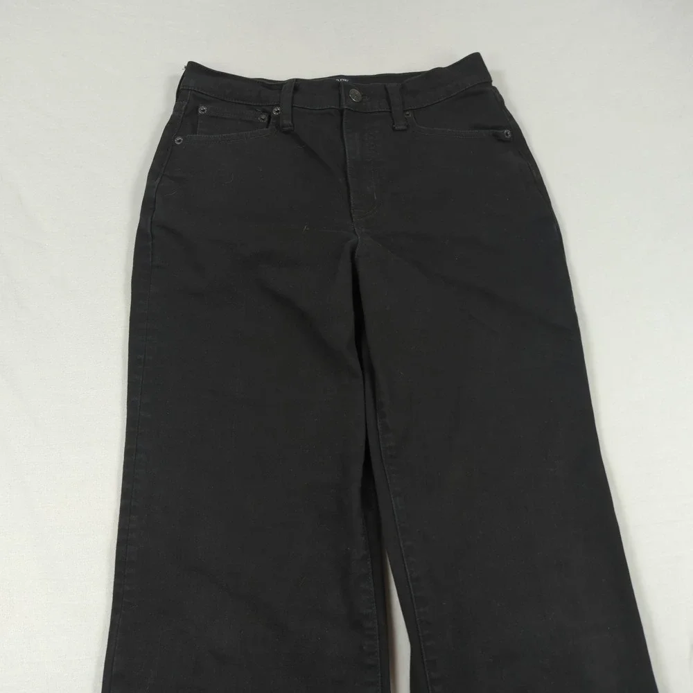 J Crew Jeans Womens‎ 27 Black Full Length Wide Leg Stretch Baggy Boho